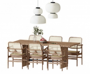 Japanese Style Dining Table And Chairs-ID:580883988