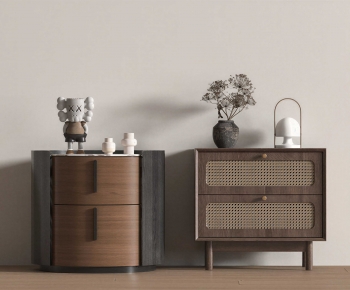 Wabi-sabi Style Bedside Cupboard-ID:944717888