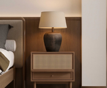 Wabi-sabi Style Bedside Cupboard-ID:615519056