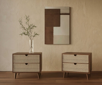 Wabi-sabi Style Bedside Cupboard-ID:452620039