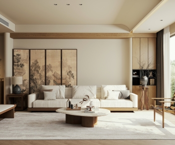 New Chinese Style A Living Room-ID:715754994