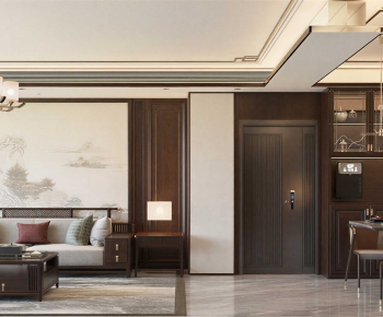 New Chinese Style A Living Room-ID:744574071