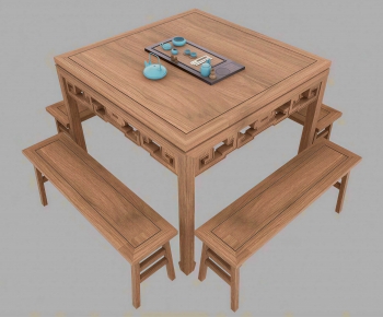 Chinese Style Tea Tables And Chairs-ID:744981051