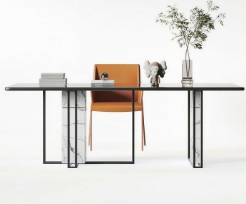 Modern Computer Desk And Chair-ID:458518037