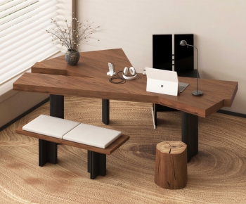 Modern Computer Desk And Chair-ID:886544942