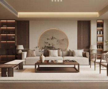 New Chinese Style A Living Room-ID:660761125