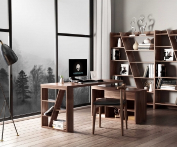 Modern Computer Desk And Chair-ID:619690909