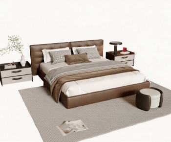 Modern Double Bed-ID:784043072