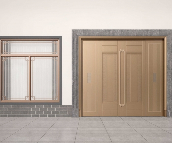 New Chinese Style Double Door-ID:939048057