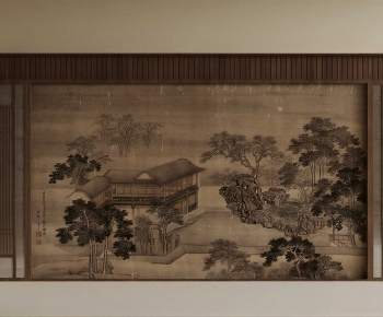 New Chinese Style TV Wall-ID:731101048