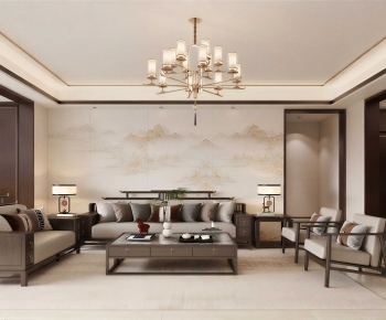 New Chinese Style A Living Room-ID:236351019