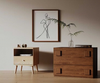 Wabi-sabi Style Bedside Cupboard-ID:777996062