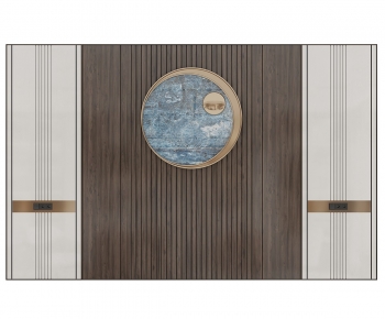 New Chinese Style TV Wall-ID:614614012