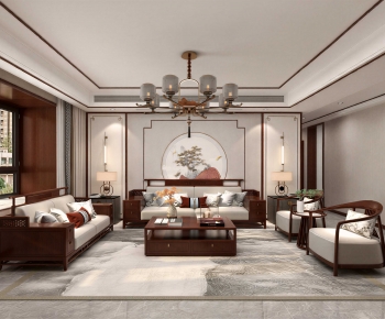 New Chinese Style A Living Room-ID:198909047