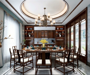 New Chinese Style Dining Room-ID:377768043