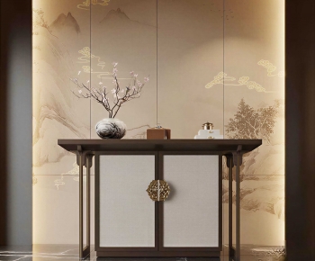New Chinese Style Entrance Cabinet-ID:666749006