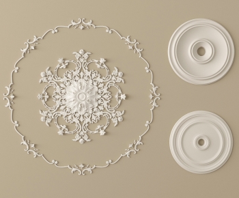 French Style Plaster Carved Top Plate-ID:663822897