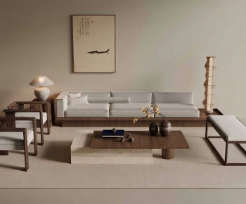 New Chinese Style Sofa Combination-ID:666430954