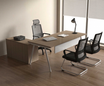 Modern Office Desk And Chair-ID:596404089