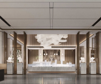 New Chinese Style Real Estate Sales Office-ID:393254044