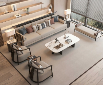 New Chinese Style Sofa Combination-ID:954408889