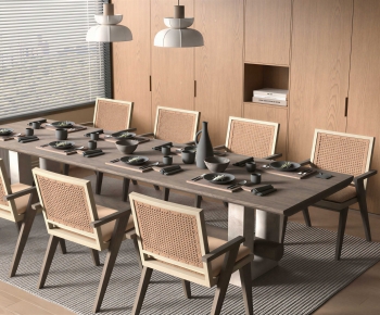 Wabi-sabi Style Dining Table And Chairs-ID:829298029