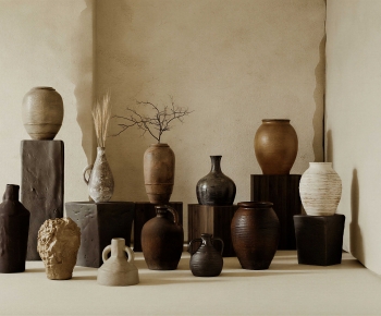 Wabi-sabi Style Clay Pot-ID:500781069