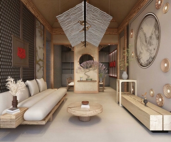New Chinese Style A Living Room-ID:445111991