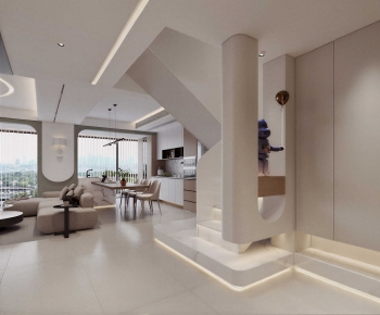 Modern A Living Room-ID:740588907