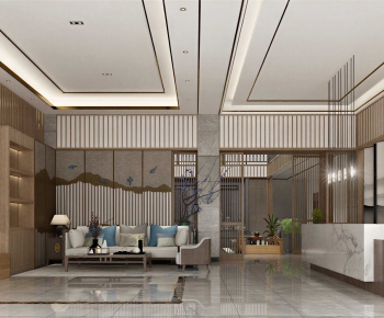 New Chinese Style Office Reception Desk-ID:223588948