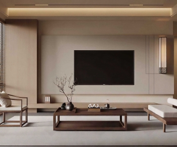 New Chinese Style A Living Room-ID:787456042