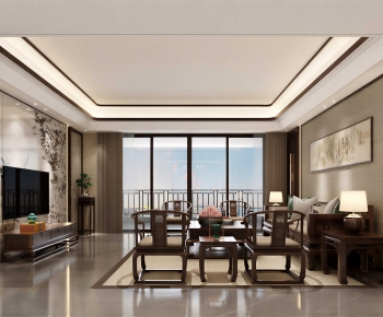 New Chinese Style A Living Room-ID:410944942