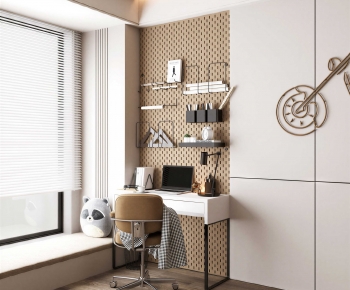 Modern Computer Desk And Chair-ID:907954936