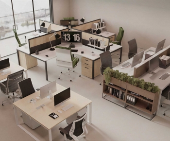 Modern Office Desk And Chair-ID:552520042