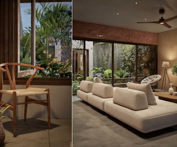 Wabi-sabi Style A Living Room-ID:751302965