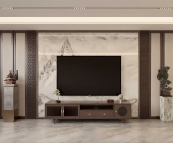 New Chinese Style TV Wall-ID:116602909