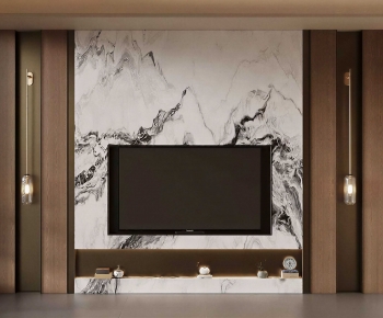 New Chinese Style TV Wall-ID:426265005