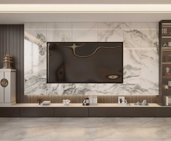 New Chinese Style TV Wall-ID:892076979