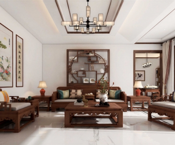 Chinese Style A Living Room-ID:213648082