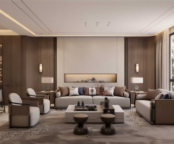 New Chinese Style A Living Room-ID:310334927