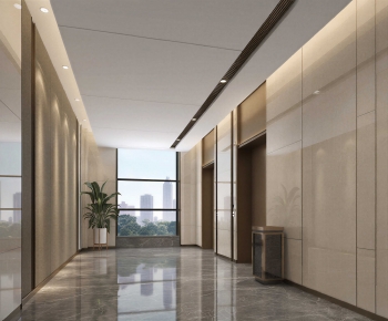 Modern Office Elevator Hall-ID:594243051