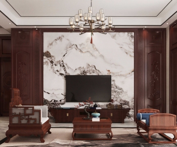 New Chinese Style A Living Room-ID:564538004