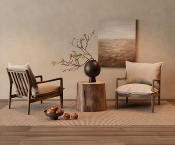 Wabi-sabi Style Lounge Chair-ID:409111981