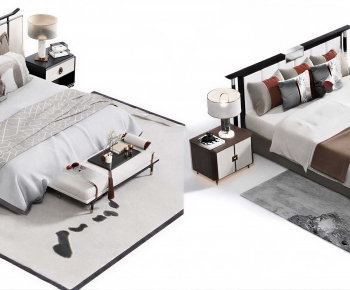 New Chinese Style Double Bed-ID:719668972