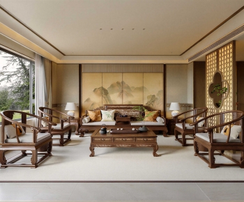 New Chinese Style A Living Room-ID:616261015