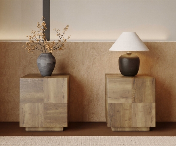 Wabi-sabi Style Bedside Cupboard-ID:208643913