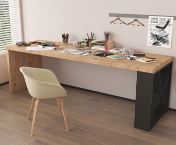 Modern Computer Desk And Chair-ID:212598098