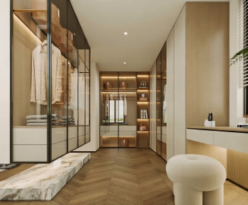 Modern Clothes Storage Area-ID:675379991