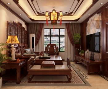 Chinese Style A Living Room-ID:989953047