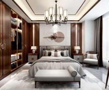 New Chinese Style Bedroom-ID:728729962
